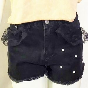 PEARL & LACE DARK GRAY JEAN SHORTS YES WOMEN